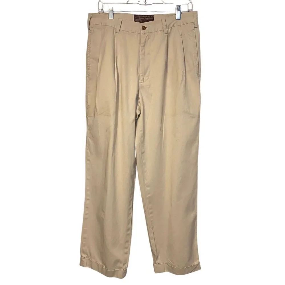 Abercrombie & Fitch VTG Khaki Pants Cuffed Sz. 33/30 Retro Preppy